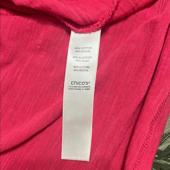 Chico's Pink Relaxed Short Sleeve T-Shirt with Studded Detail - Picture 6 of 7